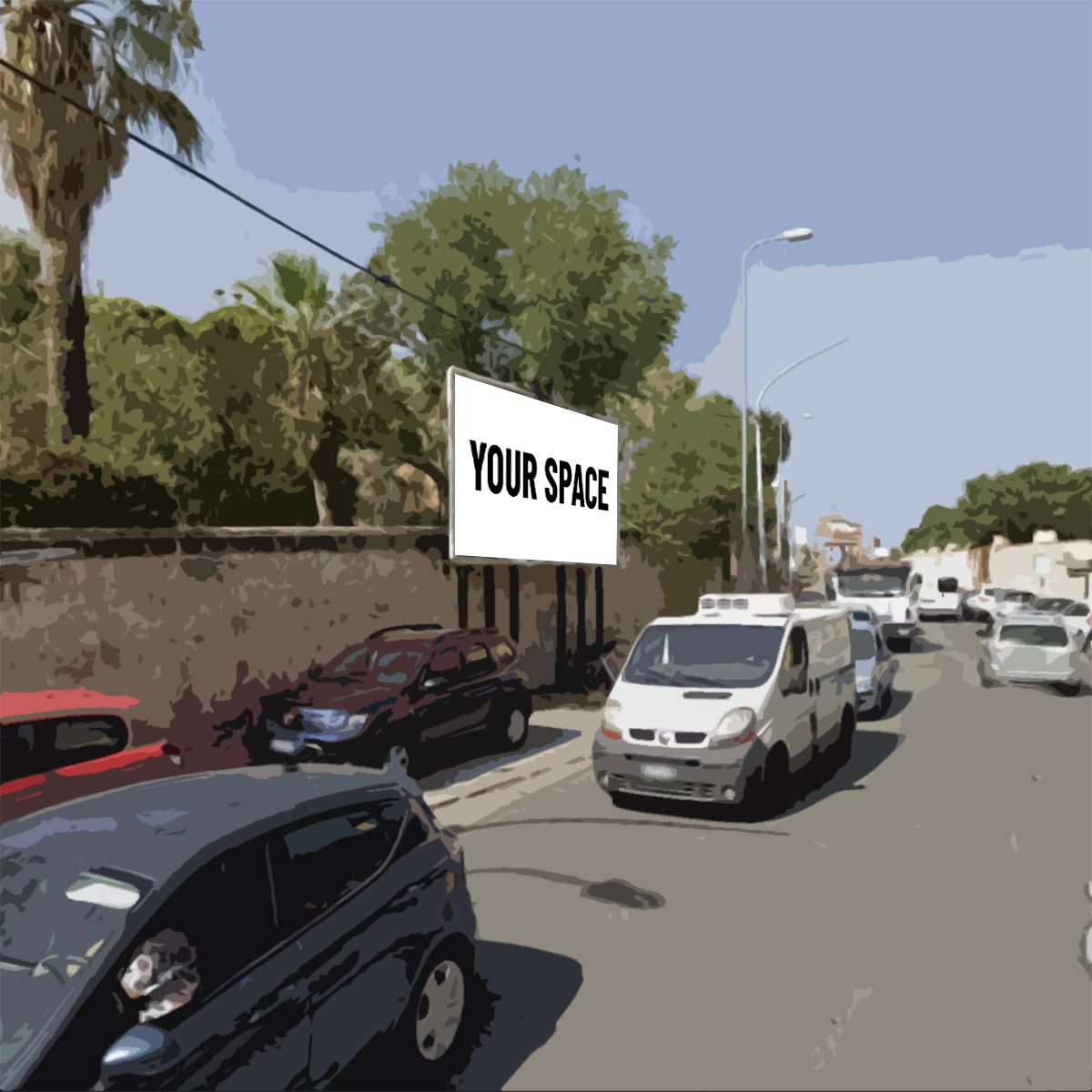 SPAZIO PUBBLICITARIO 600 x 300 Via Papa Sergio I (PALERMO) Dal 19/10/2026 al 01/11/2026 14 giorni